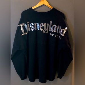 Disney Spirit Jersey, Vintage, Silver Sequined on black, Size 2X.